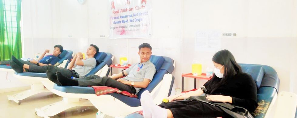 11 donors from the Livingstone Foundation International College voluntarily donated blood at the Civil Hospital, Dimapur on February 12.
